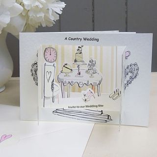 country wedding invitation by pocket typewriter