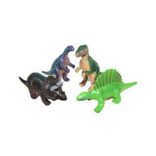 3" Tall Colorful Assorted Molded Rubber Dinosaur Figurines PKG (6) Toys & Games
