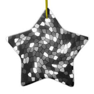 Black & White Mosaic Swirl Christmas Tree Ornament