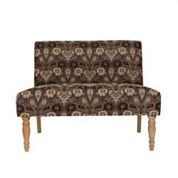 angeloHOME Bradstreet Vintage Brown and Blue Floral Garden Loveseat ANGELOHOME Sofas & Loveseats