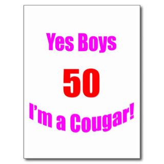 50 Cougar Birthday Postcards