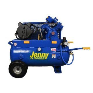 Jenny G3A 30 Single Stage Horizontal Corded Electric Powered Stationary Tank Mounted Air Compressor with G Pump, 30 Gallon Tank, 1 Phase, 3 HP, 230V