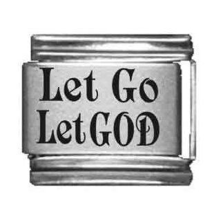 Let Go, Let God Laser Italian Charm Jewelry