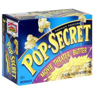 Pop Secret Popcorn, Movie Theater Butter, 3 Count Packages (Pack of 12)  Microwave Popcorn  Grocery & Gourmet Food