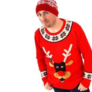 men's rudolph christmas jumper by christmas jumper company