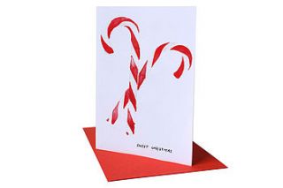 'sweet christmas' candy cane christmas card by blank inside