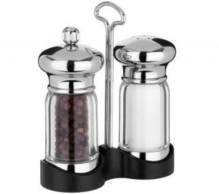 Trudeau Mini Evolution Pepper Mill and Salt Shaker With Caddy —