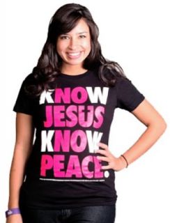 NOTW Know Jesus Know Peace Christian Juniors T Shirt Clothing