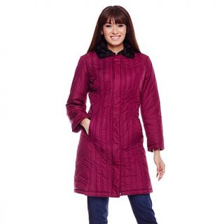 Sporto® Quilted Coat with Detachable Faux Fur Collar