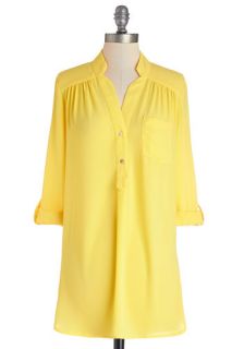 Pam Breeze ly Tunic in Yellow  Mod Retro Vintage Short Sleeve Shirts