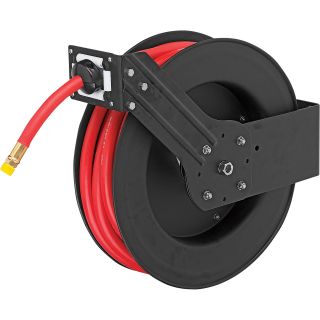 ReelWorks Hose Reel with Hose — 1/2in. x 50ft. Hose, Max 300 PSI  Air Hoses   Reels