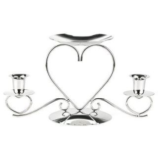 Silver Plated 3 Heart Candleholder