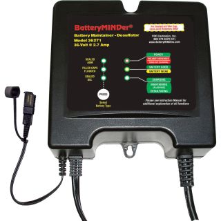 BatteryMINDer Maintainer/Desulfater — 2.7 Amps for 36V Systems, Model# 36271  Battery Chargers