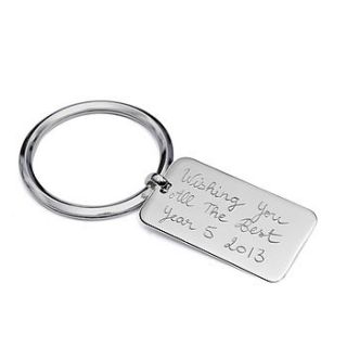 thank you teacher's silver tag key ring by merci maman