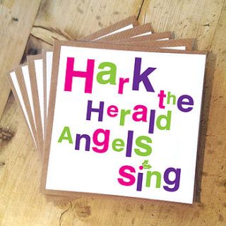 pack of five 'herald angels' christmas cards by megan claire