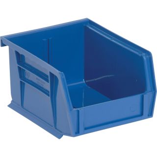 Quantum Storage Heavy Duty Stacking Bins — 5 3/8in. x 4 1/8in. x 3in. Size, Blue, Carton of 24  Ultra Stack   Hang Bins