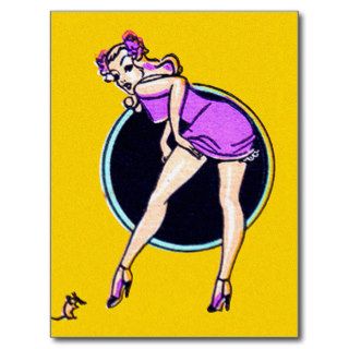Vintage Retro Kitsch Pin Up Girl Matchbook Art Post Cards