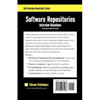 Software Repositories Interview Questions You'll Most Likely Be Asked Vibrant Publishers 9781468171068 Books