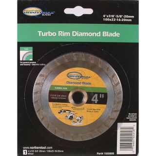  General-Purpose Turbo Dry/Wet Cutting Diamond Blade — 4in. dia.  Diamond Blades
