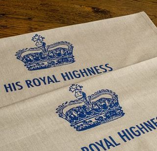 his royal highness tea towel by ville et campagne