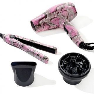 Amika Go Go Hair Dryer, Styler Travel Kit   Pink Snake