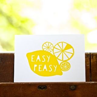 'easy peasy' screen print by yoke