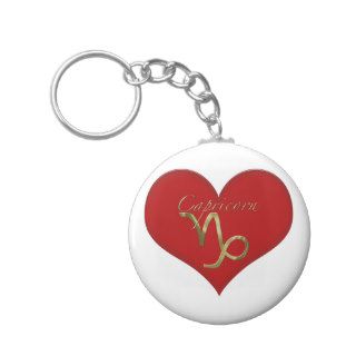 Capricorn Heart Symbol Keychain