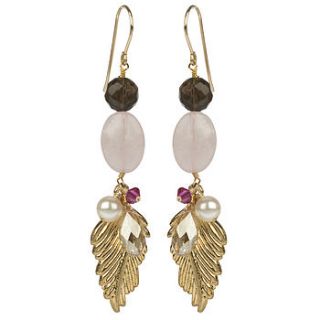 belle epoque leaf earrings by yarwood white