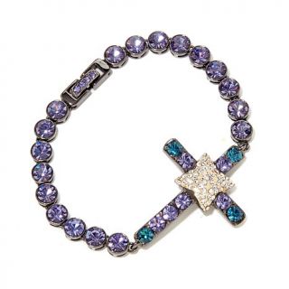 AKKAD "La Glorioso" Crystal Cross Line Bracelet