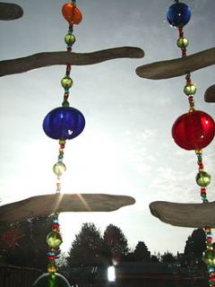 handmade glass bead driftwood suncatcher by heart in art