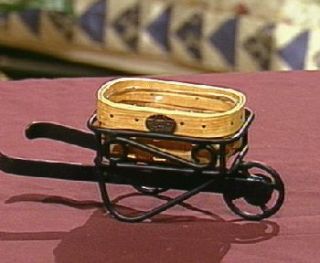 Peterboro Mini Wrought Iron Wheelbarrow with Basket —