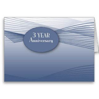 3 Year Employee Anniversary Blue Ribbon Card