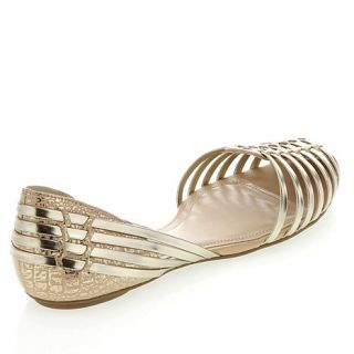 Vince Camuto "Caprio" Woven Metallic Leather Flat