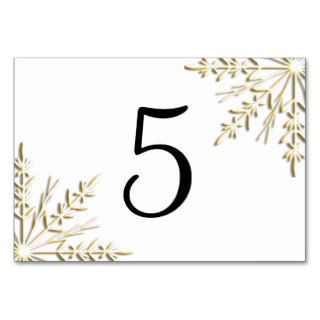 Gold Snowflakes Table Numbers Table Cards