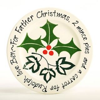 personalised father christmas plate by hannah berridge