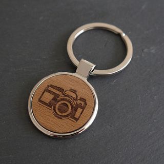 wooden camera key ring by maria allen boutique