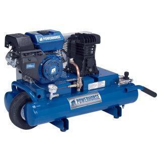 Powerhorse Gas Twin Tank Air Compressor — 208cc Engine, 8 Gallon  Gas Powered Air Compressors