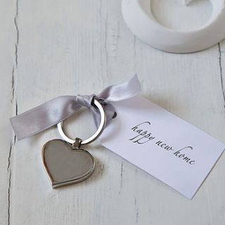 personalised new home heart keyring by twenty seven