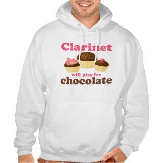 Funny Clarinet Will Work For Chocolate Sweatshirts