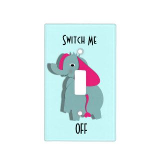 Cute Elephant Switch Me Off Light Switch Cover