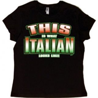 JUNIORS T SHIRT  BLACK   SMALL   This is What Italian Looks Like   Ethnic Italy Clothing