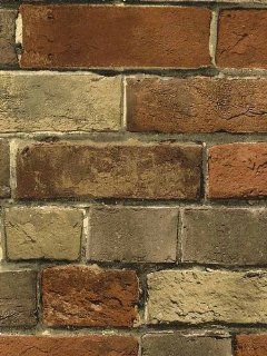 Wallpaper Faux Rust Tuscan Brick Wall, Looks Real Up   Wood Wallpaper  