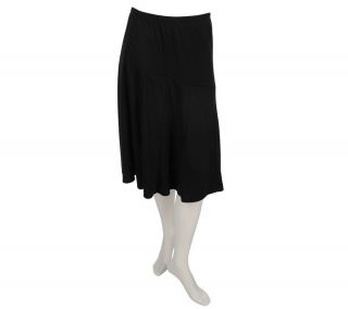 Susan Graver Ponte Knit Asymmetrical Gored Skirt —