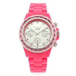 LTD Watch   LTD 090201   Limited Edition Chronograph Watch with Pink Plastic Strap, Case and Bezel with Pink Stone Set Bezel and Dial at  Men's Watch store.