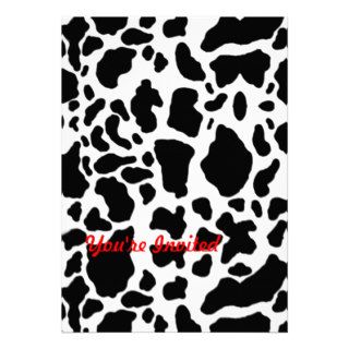 Animal Print Cow Personalized Invitations