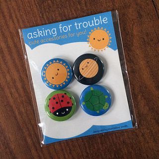 happy nature badge set by asking for trouble