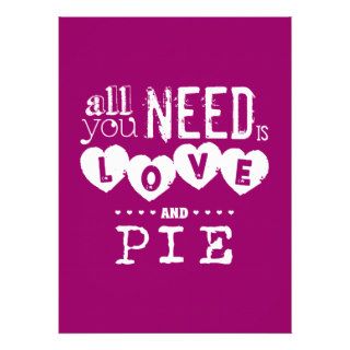 All You Need is Love and Pie Personalized Invitations
