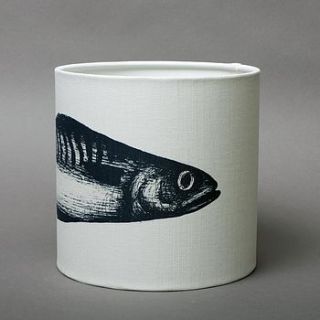 linen single mackerel lampshade by cream cornwall