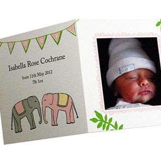 personalised baby photo thank you cards pink by ten and sixpence
