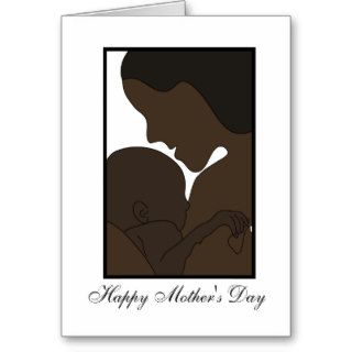 african american mom with new baby illustration card